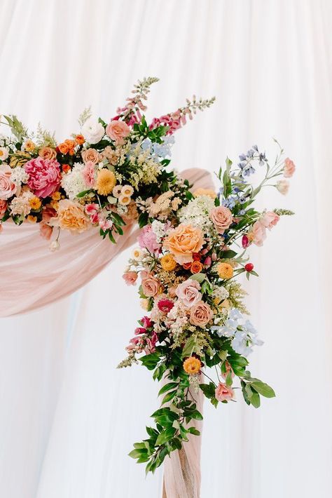 DIY Floral Arch | How to Make your own - Aimsy's Antics Ceremony Arbor, Arrangement Of Flowers, Flowers And Greenery, Wedding Arch Flowers, Arch Flowers, Ceremony Arch, Ceremony Decor, Ceremony Flowers, Wildflower Wedding