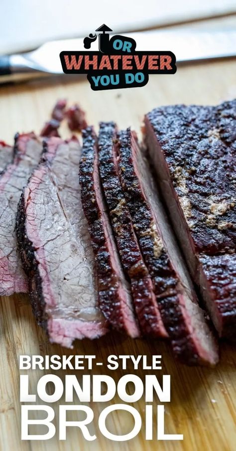 Traeger Brisket-Style London Broil - Or Whatever You Do Traeger Brisket, Best Brisket Recipe, Venison Backstrap Recipes, Grilled London Broil, Backstrap Recipes, How To Cook Venison, Best Biscuit Recipe, Venison Backstrap, Brisket Recipes Smoked