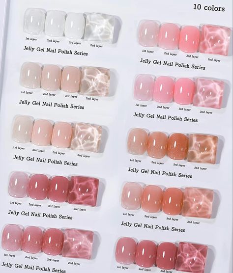 Nail Designs Toenails, Pink Shellac, Neutral Gel Nails, Sheer Nail Polish, Jelly Gel Nail Polish, Pink Toe Nails, Shellac Nail Colors, Diy Jelly, Shellac Colors