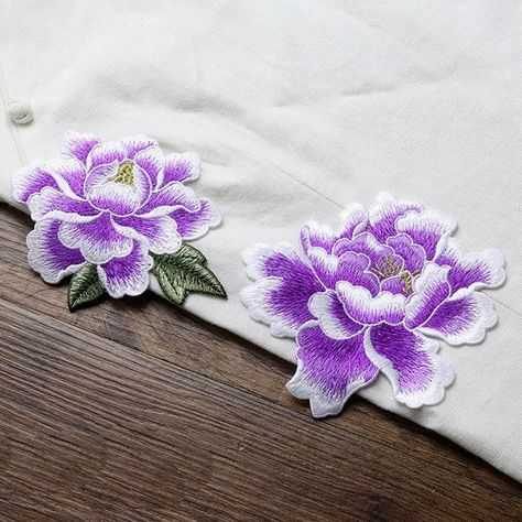 Embroidered Appliques,Embroidered Flower,Sew-on Patches For Dress Supplies,For Dress DIY, Flower App Hand Embroidery Applique, Patches Vintage, Embroidery Store, Decorative Embroidery, Chinese Embroidery, Cutwork Embroidery, Embroidered Lace Fabric, Embroidery Stitches Tutorial, Embroidery Flowers Pattern