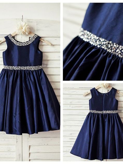 Flower Girl Dresses Navy, Tea Length Flower Girl Dress, Girls Dresses Online, Kids Frocks Design, Girls Frock Design, Girl Dress Patterns, Kids Fashion Dress