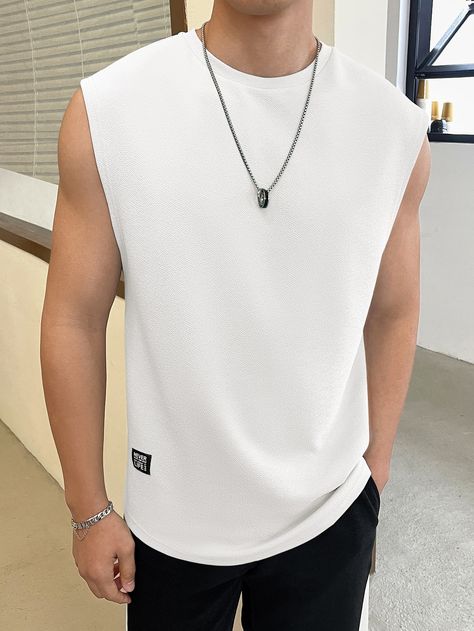 Mens Singlet Fashion, Tank Tops For Men Fashion, Male Tank Top Outfit Aesthetic, Sleeveless Shirts Mens, White Tank Top Outfit Men, Sleeveless Shirt Outfit Men, Sleeveless Outfit Men, Men Tank Top Outfit, Sleeveless Shirt Outfit