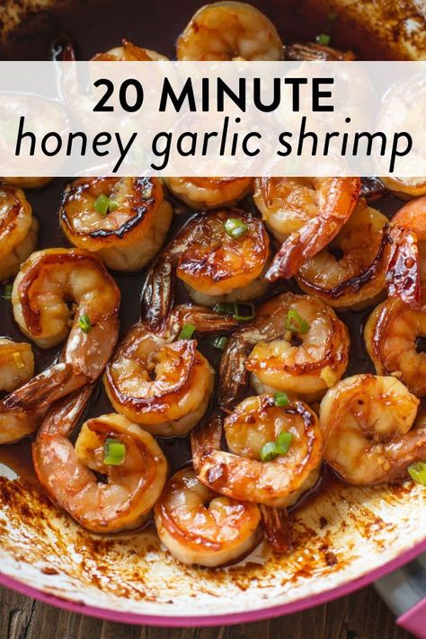 Honey Garlic Shrimp Meal Prep, Easy Cheap Shrimp Recipes, Simple Shrimp Dishes, Quick & Healthy Dinner: 20 Minute Honey Garlic Shrimp, Easy Skillet Shrimp Recipes, Dinner Ideas For Shrimp, Honey Garlic Chicken And Shrimp, Easy Shrimp Dinners For Two, Dishes With Shrimp Dinners Easy Recipes