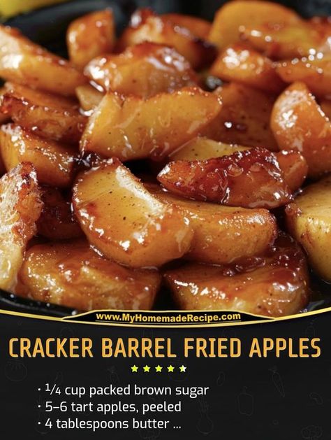 Family Cookbook Recipes | Cracker Barrel Fried Apples | Facebook Cracker Barrel Apples Recipe, Fried Apples Recipe Easy, Cracker Barrel Baked Apples, Fried Apples Recipe, Cracker Barrel Fried Apples, Cracker Barrel Recipes, Caramelized Apples, Baked Apple Recipes, Apple Butter Recipe