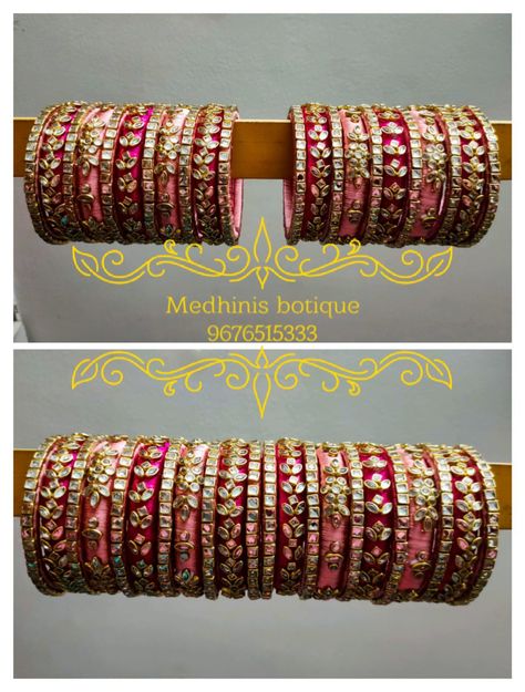 Medhinis botique Nellore for order whatsup@9676515333 #Maggam works #computer embroidery #customised designing #tailoring for kids and adults # National and International shipping available Kundan Bangles Design, Bangles Ideas, Silk Thread Earrings Designs, Magam Work, Silk Thread Bangles Design, Wedding Jewellery Designs, Silk Bangles, Silk Thread Earrings, Thread Bangles Design