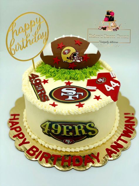 San Francisco 49ers Cake, Football Party Cake, 49ers Birthday, 49ers Party, 49ers Cake, Masquerade Cakes, Graduation Money Gifts, Graduation Money, Football Cake