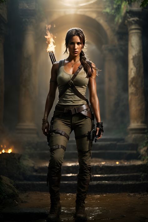 Laura Croft Cosplay, Tomb Raider Halloween, Lara Croft Outfit, Tomb Raider Outfits, Lara Croft Model, Tomb Raider Costume, Explorer Costume, Lara Croft Cosplay, Laura Croft