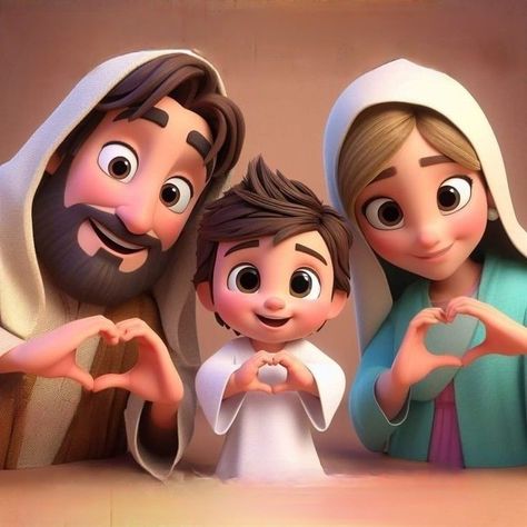 Baby Jesus Pictures, Mary Joseph And Baby Jesus, Bible Quotes Background, Bible Crafts Sunday School, Christian Cartoons, Jesus Cartoon, Jesus And Mary, Mary And Joseph, Jesus Mary And Joseph