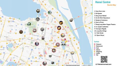 Here is Hanoi tourist map, the map includes Hanoi's most popular destinations as well as other useful information such as restaurants, bars, and shopping. Hanoi Map, Hanoi Travel, Colourful City, Vietnam Map, Cultural Beauty, Hanoi Old Quarter, Colorful Vibes, Airport Map, Vietnam Travel Guide