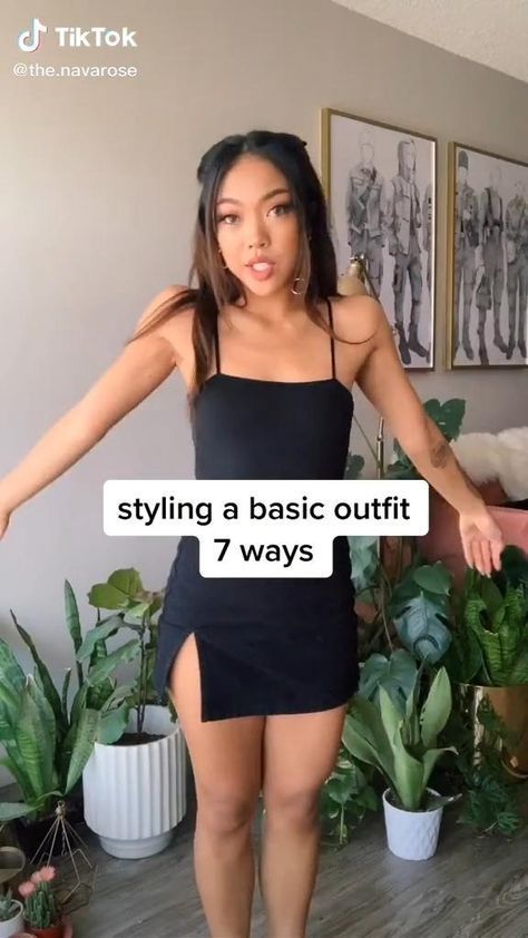 One Dress Many Ways, What I Wore This Week Tik Tok, Different Ways To Style A Dress, Easy Basic Outfits, The Nava Rose, Navarose Outfits, Rose Inspired Outfits, Nava Rose Outfits, Nava Rose