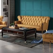 Yellow Chesterfield Sofa, Gold Sofas, Latest Sofa Designs, Sofa 3 Seater, Luxury Furniture Sofa, Bed Headboard Design, Gold Sofa, Headboard Design, Loveseat Living Room