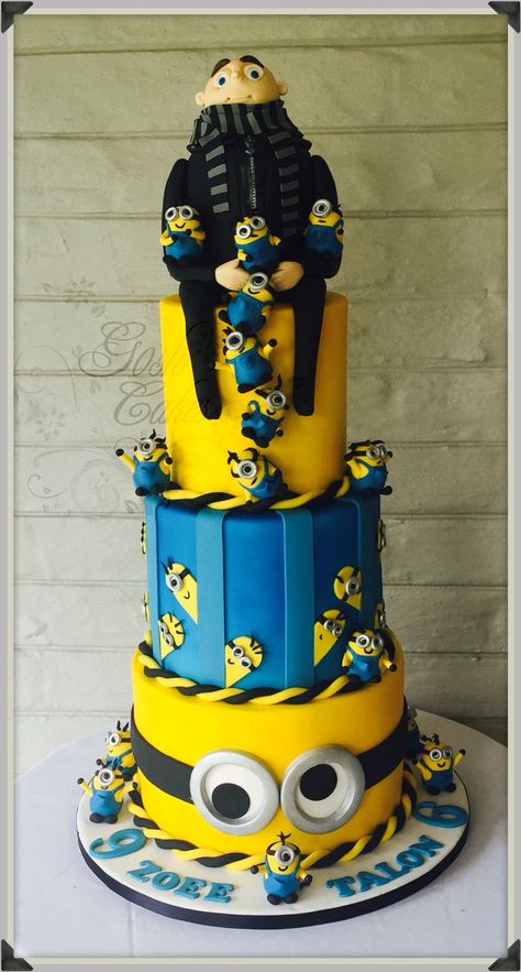 Despicable me cake. Minions cake. Gru cake. Gru Cake, Minions Birthday Cake, Cuppa Cake, Cake Minion, Despicable Me Cake, Minion Cakes, Minions Cake, Cake Designs For Boy, Despicable Me Party