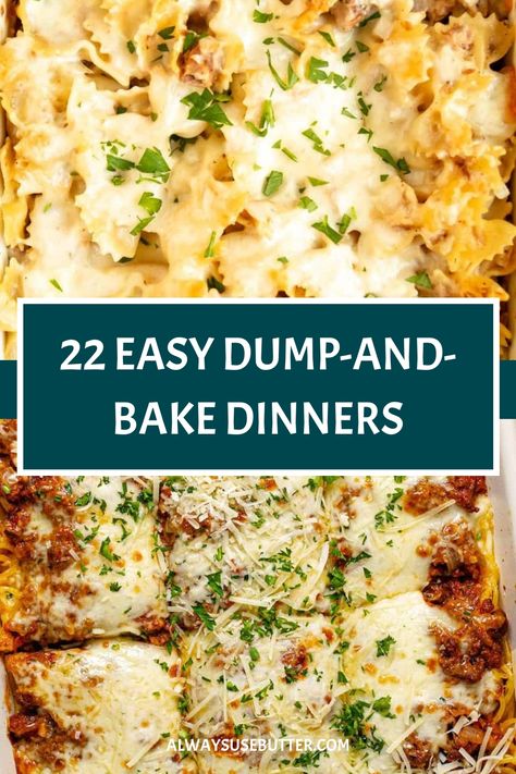 Looking for quick and hassle-free meal ideas? Check out these dump-and-bake recipes perfect for busy weeknights. Say goodbye to complicated cooking routines with these easy dinner meals that are both delicious and convenient. Simplify your dinner prep with these easy dinner ideas that the whole family will love. Transforming simple ingredients into a satisfying meal has never been easier – try these easy dinner recipes tonight! Meals The Whole Family Will Love, Oven Meals For A Crowd, Easy Quick Meals For Two, Healthy Dump And Bake Casseroles, Easy Diet Recipes Meals, Dump Bake Dinner, Minimal Cooking Meals, 1 Pot Meals Easy Dinners, Dump And Bake Casserole Recipes