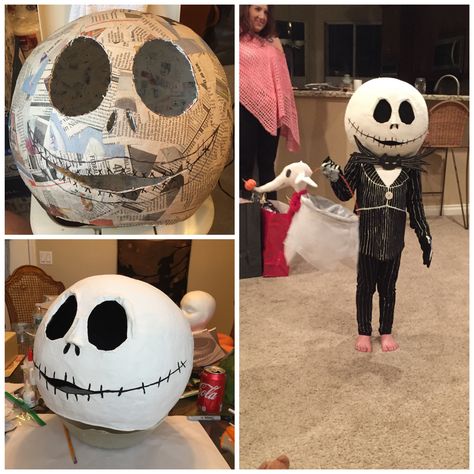 Jack skellington Paper Mache Jack Skellington, Jack Skellington Dog, Jack Y Sally, Jack Skellington Pumpkin, Jack Skeleton, Puppets Diy, Halloween Masks, Jack Skellington, Paper Mache