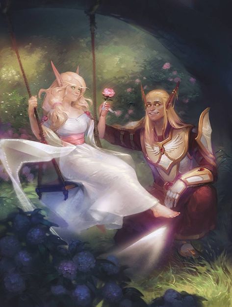 Pregnant Elf, Elf Fantasy Art, Sin Dorei, Blood Elf, Warcraft Art, Night Elf, Heroes Of The Storm, Fantasy Couples, The Art Of Storytelling