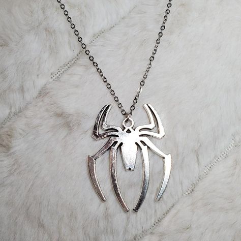 Spider Man Necklace, Spiderman Necklace, Afro Jewelry, Marvel Jewelry, Spiderman Gifts, Spider Punk, Spider Necklace, Goth Necklace, Pretty Jewelry Necklaces