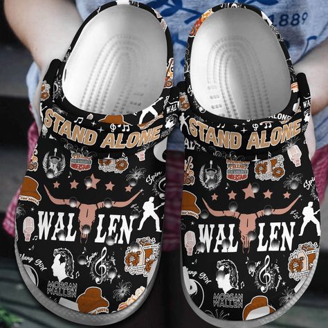 Special Morgan Wallen Black Clogs For Kids & Adluts Pedro Pascal Star Wars, Morgan Wallen Music, Black Crocs, Black Clogs, Friends Tv Series, Morticia Addams, Crocs Crocband, Crocs Clogs, Fan Style