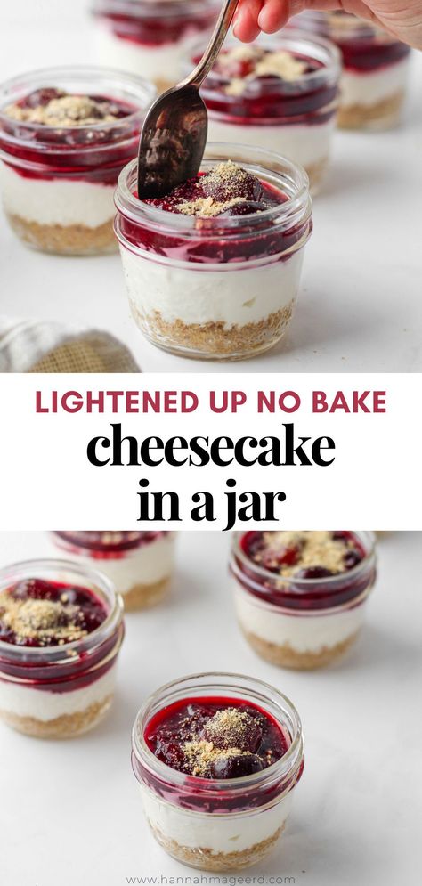 No Bake Cheesecake Mason Jar, Desert In A Jar No Bake, Keto Cheesecake In A Jar, Single Serve No Bake Cheesecake, Individual Baked Cheesecakes, Healthy Cheesecake In A Jar, Mini Cheesecake Jars, Healthy Jar Desserts, Mason Jar Cheesecake Recipes