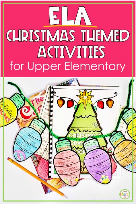 Keep your 4th and 5th grade students engaged throughout the month of December. Explore a collection of ELA Christmas-themed activities in our latest blog post—perfect for engaging and educational holiday fun! Activities mentioned include idioms, grammar, story plot, and more! Holiday Classroom Activities 5th Grade, Christmas Stem Activities Middle School, Christmas Science Activities Middle School, Christmas Ela Activities Middle School, Upper Elementary Christmas, Spelling Practice Activities, Idioms Activities, Stem Night, Christmas Read Aloud