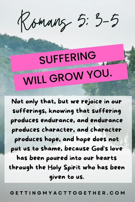 Romans 5:3-5 Suffering will grow you. Self improvement quotes straight from the Bible Roman’s 5 3-5, Roman 5:3-5, Roman’s 5:3-4, Fall Dinners, Improvement Quotes, Scripture For Today, Romans 5, Self Improvement Quotes, Inspirational Messages