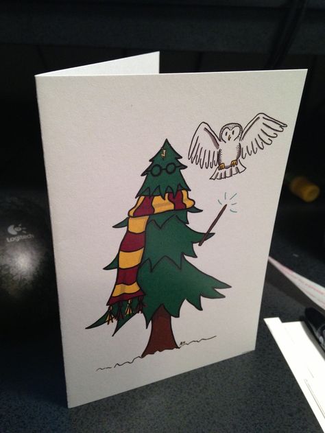 Funny Christmas Cards Diy, Carte Harry Potter, Harry Potter Weihnachten, Harry Potter Cards, Funny Harry Potter, Christmas Humor Ecards, Harry Potter Cosplay, Harry Potter Christmas, Christmas Card Art