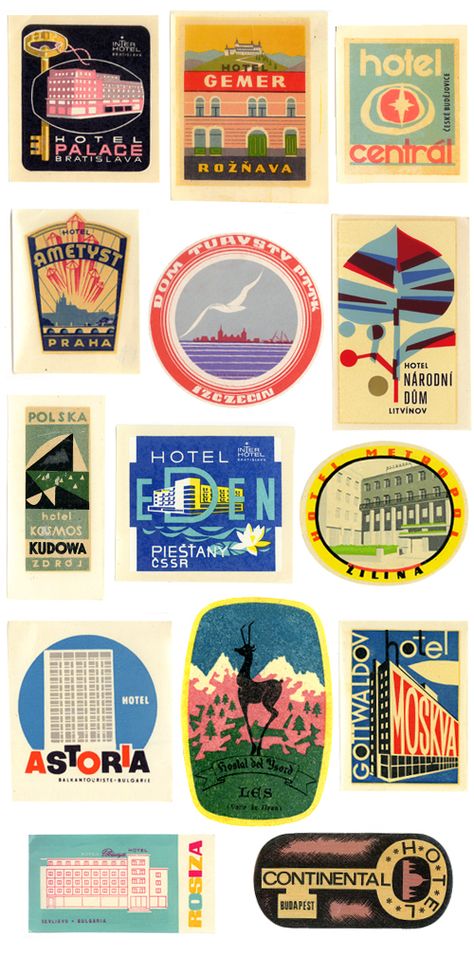 vintage travel sticker | friday finds - vintage travel stickers Vintage Travel Stamp, Vintage Luggage Stickers, 60s Stickers Vintage, Travel Stickers Printable Vintage, 50s Graphic Design, Vintage Packaging Design, Vintage Travel Stickers, Travel Graphic Design, Logo Voyage