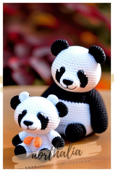 Crochet Panda Amigurumi Free Pattern - Crocheted Panda Bear Patterns, Crochet Panda Pattern Free Amigurumi, Panda Amigurumi Free Pattern, Dart Pattern, Yarn Toys, Alan Dart, Creepy Creatures, Crochet Bear Patterns, Miniature Crochet