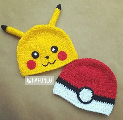 Crochet Pikachu Hat, Crochet Pokemon Hat, Crochet Hats For Men, Bobbles Crochet, Pokémon Crochet, Pikachu Hat, Pikachu Crochet, Crochet Mens Hat, Bobble Crochet