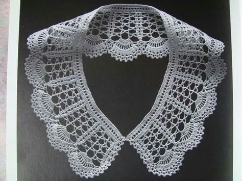 Hermoso Crochet Collar Pattern, Crochet Lace Collar, Crochet Slipper Pattern, Womens Crochet Patterns, Crochet Vintage, Crochet Simple, Crochet Collar, Business Dress, Crochet Woman