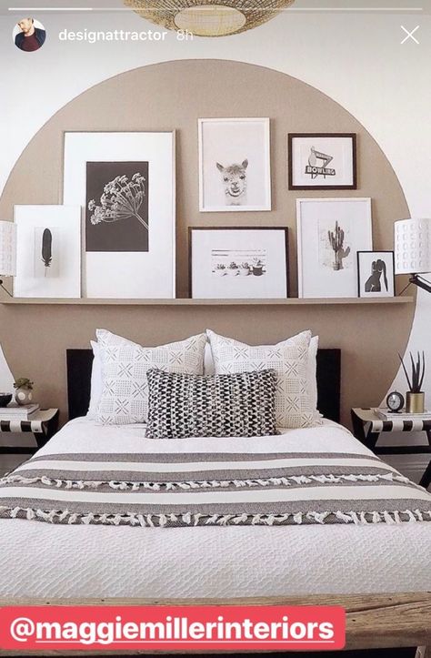 Wall Art As Headboard, Paint As Headboard, Painted Bed Frame On Wall, Wall Painted Headboard, Wall Arch Design, Painted Headboard On Wall, Painting Ideas Bedroom, New Bedroom Ideas, Home Decor Ideas Kitchen