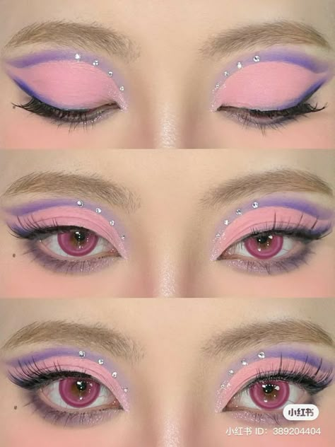 Pastel Pink Makeup Looks, Pop Star Makeup, Baddie Makeup Products, Pink And Blue Makeup, Kawaii Makeup Aesthetic, Cotton Candy Makeup, Soft Pink Makeup, Uni Makeup, Eyeliner Makeup Looks