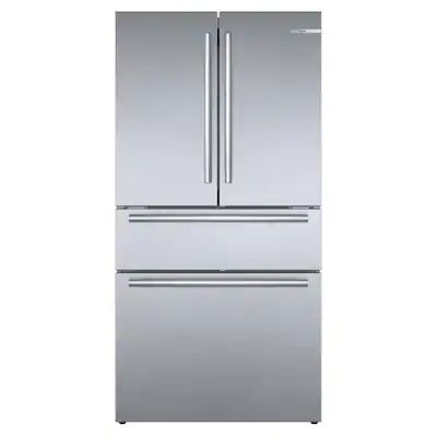 Stainless steel Counter-Depth French Door Refrigerators at Lowes.com Bosch Refrigerator, Bosch 800 Series, Counter Depth French Door Refrigerator, Smart Refrigerator, Counter Depth Refrigerator, Stainless Steel Counters, Refrigerator Drawers, Stainless Steel Refrigerator, Counter Depth