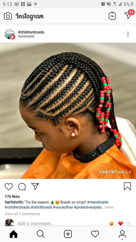 Free Hand Hairstyles African Kids, Braided Mohawk Black Hair Kids, Kids Cornrow Hairstyles, Toddler Braided Hairstyles, Toddler Braids, Kids Style Hair, Black Kids Braids Hairstyles, Kids Braids, Lil Girl Hairstyles