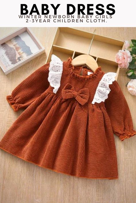 Unique DIY Baby Girl Winter Dress Designs Winter Frocks For Baby Girl, Baby Winter Dress, Куклы American Girl, Girls Winter Dresses, Baby Girl Clothes Winter