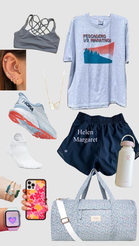 Cute Running Outfits, Running Shorts Outfit, Summer Athletic Outfits, Summer Outfits Athletic, Sporty Summer Outfits, Track Outfits, Running Outfits, Gymwear Outfits, Church Camp