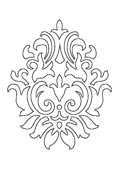 Stensil Drawings Art, Ornament Drawing Patterns, Stencil Wall, Damask Stencil, Ornament Drawing, صفحات التلوين, Stencil Pattern, Tattoo Stencil, Stencil Patterns