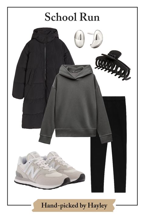 School run outfit inspiration, autumn / winter outfit idea, casual trendy outfit, highstreet fashion Winter School Run Outfits, School Run Outfit Mum, School Run Outfit, Mum Outfits, Hoodie Zara, Run Outfit, Casual Trendy Outfits, Comfy Outfits Winter, Comfy Winter