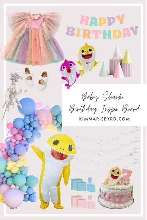 Pastel Baby Shark Party, Baby Shark Birthday Party Girl 3 Year, 2nd Birthday Party For Girl Baby Shark, Baby Shark Second Birthday Girl, Baby Shark 3rd Birthday Party Girl, Shark 3rd Birthday Party, Rainbow Pastel Birthday Party, Baby Shark 2nd Birthday Party Girl, Baby Shark 3rd Birthday