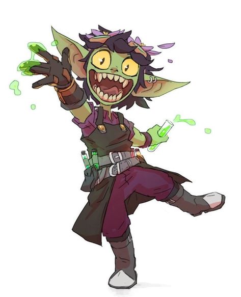 Goblin Pose Reference, Dice Goblin Art, D&d Goblin, Goblin Dnd Character Design, Cute Goblin Art, D And D Characters, Dnd Goblin Character Design, Goblin Fantasy Art, Male Goblin Art