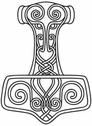 Viking Hammer Drawing, Thors Hammer Drawing, Viking Tattoo Meaning, Rune Vichinghe, Arte Viking, Viking Embroidery, Norse Design, Viking Pattern, Leather Tooling Patterns