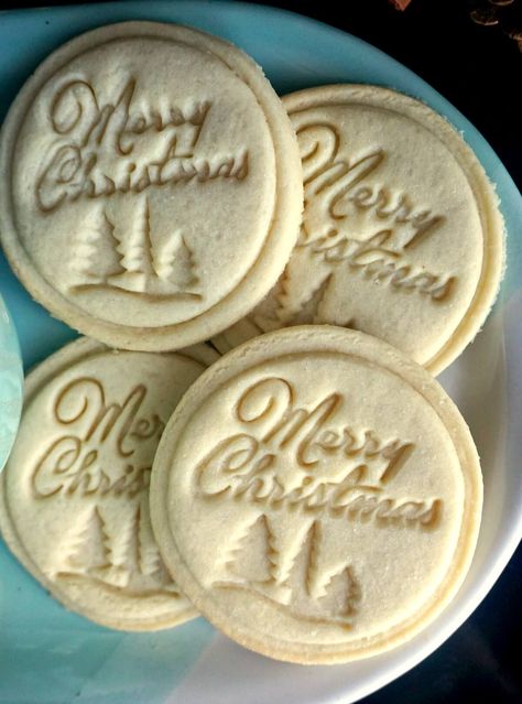 Stamped Cookies With Glaze, Cookie Stamp Ideas, How To Stamp Cookies, Stamp Sugar Cookies, Best Cookie Recipe For Stamping, Cookie Recipes For Stamp Cookies, Sugar Cookie Recipe For Stamping, Stamp Cookie Recipe, Personalized Cookie Stamp