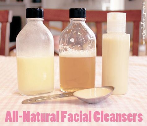 4 natural facial cleansers Homemade Facial Cleanser, Homemade Lotions, Natural Facial Cleanser, Homemade Facial, One Good Thing By Jillee, Natural Recipes, Homemade Bath, Diy Kosmetik, Homemade Products