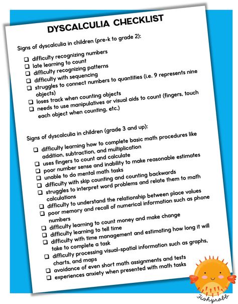 Dyscalculia is a common but often overlooked learning disability. If you have students that struggle in math, download this free dyscalculia checklist for teachers! Dyscalculia Activities, Dyscalculia Symptoms, Dyscalculia Strategies, Daycare Curriculum, Survival Kit For Teachers, Virtual Teaching, Teacher Survival, Teacher Must Haves, Learning Differences