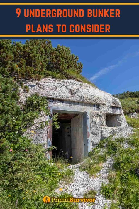 Bunker Style Homes, Fallout Shelter Layout, Diy Bunker Underground Shelter, Underground Bunker Luxury, Diy Bunker, Apocalypse Bunker, Underground Bunker Plans, Building Underground, Bunker Ideas