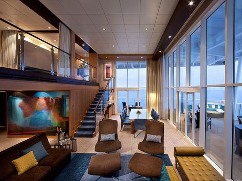 10 Decadent Cruise Ship Suites - Feast your eyes on the best of the best .. and then let us help you make that dream a reality! JLazoff@traveldetailing.com or 410.517.2266 Cruise Rooms, Allure Of The Seas, Anthem Of The Seas, Best Cruise Ships, Bedroom Suites, Best Cruise, Luxury Cruise, Royal Caribbean, Two Bedroom