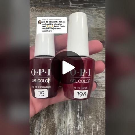 TikTok · ✨nail inspo Opi We The Female, Gel Mani, The Blues, Gel Color, Nail Inspo, Gel Nails, Nail Polish, Nails, Red