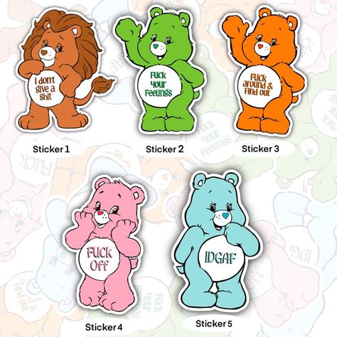 Swear Bears, Alice Quotes, Happy 2023, Care Bear Tattoos, Bear Quote, Bear Tattoos, Irish Quotes, Cricut Tips, Funny Tattoos