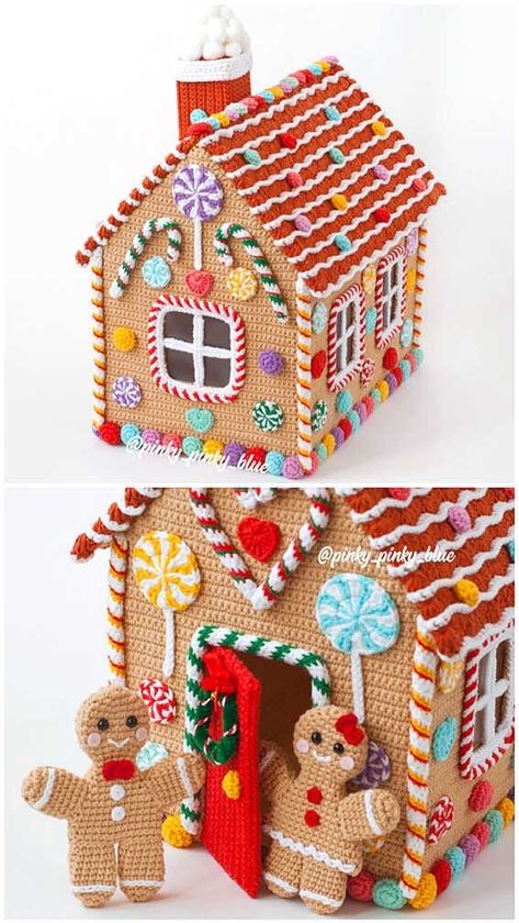 Gingerbread Crochet Pattern, Gingerbread House Crochet, House Crochet Pattern, Gingerbread Crochet, Crochet Halloween Patterns Free, Gingerbread Pattern, House Crochet, Crochet Gingerbread, Gingerbread House Patterns