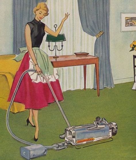 5. Clear away the clutter. Make one last trip through the main part of the house just before your husband arrives. Gather up schoolbooks, toys, paper, etc. and then run a dust cloth over the tables.  -  The 1955 ‘Good House Wife’s Guide’ Explains How Wives Should Treat Their Husbands - Page 2 of 6 - Do You Remember? The Good Wife's Guide, 1950s Housewife, Vintage Housewife, Happy Housewife, House Wife, Retro Housewife, Casa Vintage, Deco Retro, Domestic Goddess