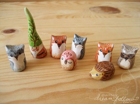 Diy Woodland, Montessori Playroom, Paper Mache Clay, Woodland Friends, Polymer Clay Animals, Woodland Christmas, Clay Animals, Ceramic Animals, Autumn Crafts